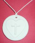 Porcelaine Vita pendentif croix-coeur